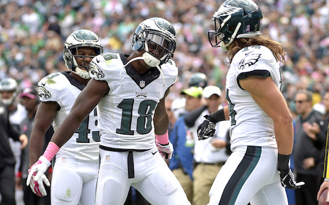 Jeremy Maclin and Riley Cooper have a mini beef.