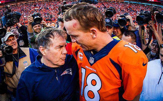 In his career, Bill Belichick is 12-10 against Peyton Manning. (Getty Images)