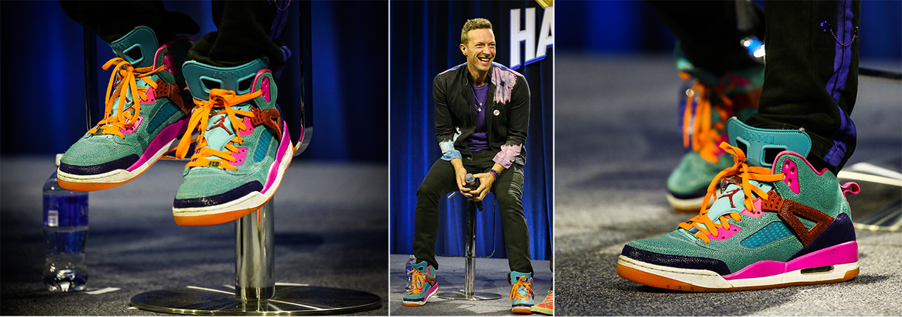 Super Bowl 2016: Halftime show shoes for Coldplay singer designed by son -  CBSSports.com
