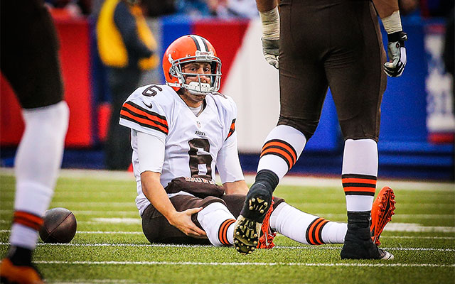 After throwing five interceptions in two games, Brian Hoyer remains the starter. (Getty Images)