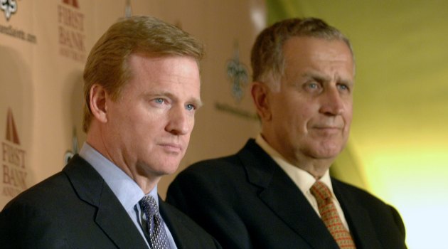NFL commissioner Roger Goodell and former commissioner Paul Tagliabue