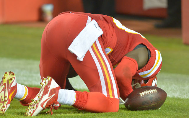 Chiefs safety Husain Abdullah was flagged for going to his knees on Monday.