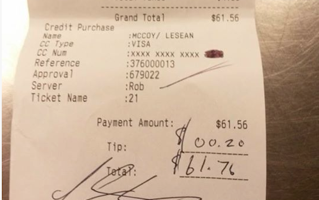 There's a perfectly good reason LeSean McCoy left a 20-cent tip. (USATSI)