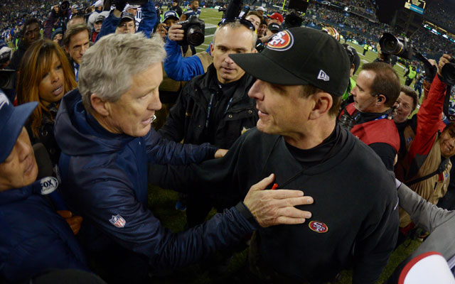Pete Carroll is cool with beating Jim Harbaugh. (USATSI)