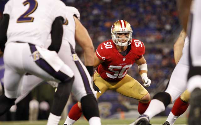 Rookie Chris Borland was a third-round pick from Wisconsin by the 49ers. 