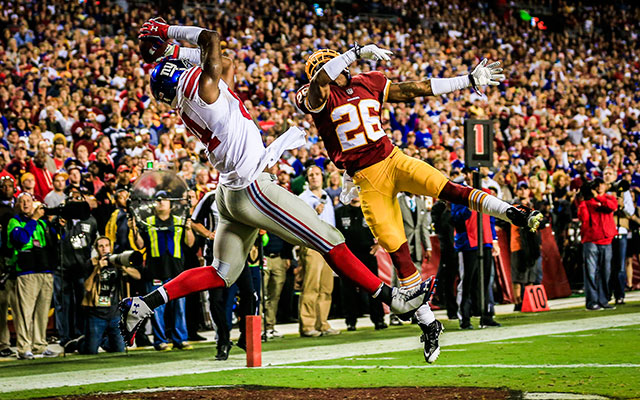Larry Donnell is a better pass-catcher than he is a fantasy football GM. (Getty Images)