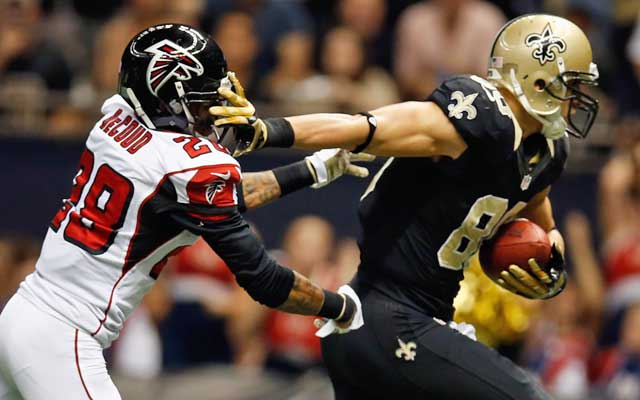 Jimmy Graham has kept Falcons defenders at arms length throughout his young career.