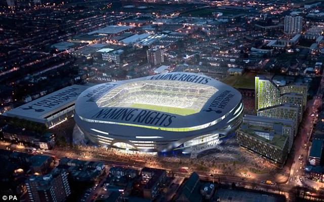 Tottenham's new stadium will hold 61,000. (Daily Mail)