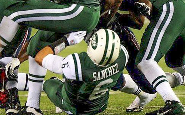 This was a microcosm of Mark Sanchez's career in New York. (NBC)