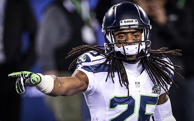 Richard Sherman thinks flagging players for using the N-word is 'almost racist.'. (USATSI)