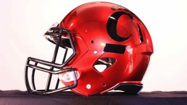 Cincinnati will wear commemorative chrome helmets in the Belk Bowl.  (UC Athletics)