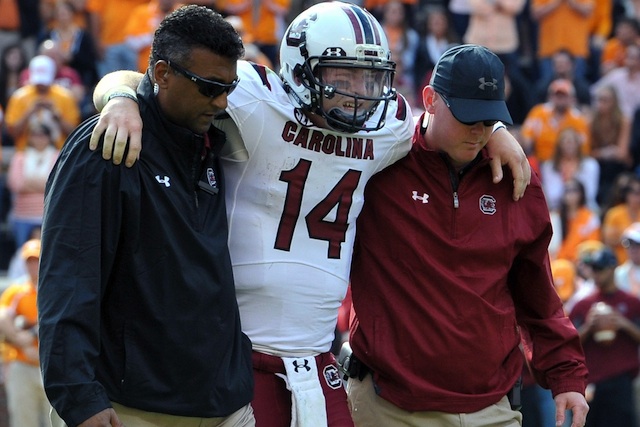 Connor Shaw's status for Missouri is unknown after suffering a knee sprain against Tennessee. (USATSI)