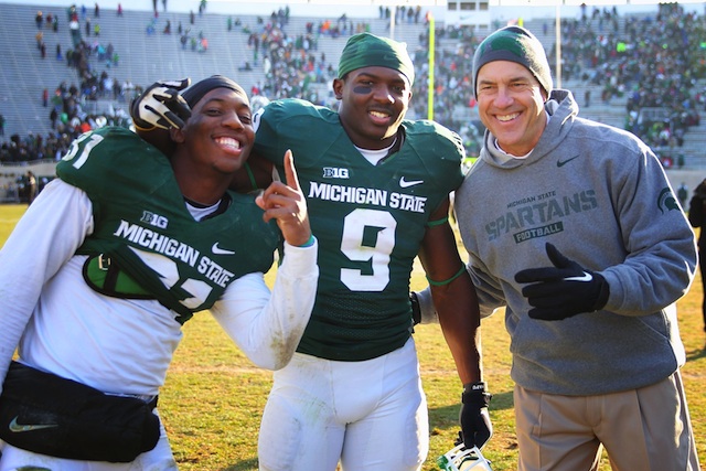 Mark Dantonio believes the Big Ten champion should be considered for the BCS title game.  (USATSI)