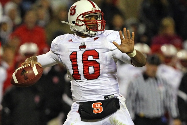 Russell Wilson spoke to N.C. State players at their spring game.