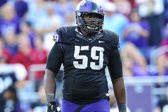 TCU starting offensive tackle Tayo Fabuluje quit the team for personal reasons. (USATSI)