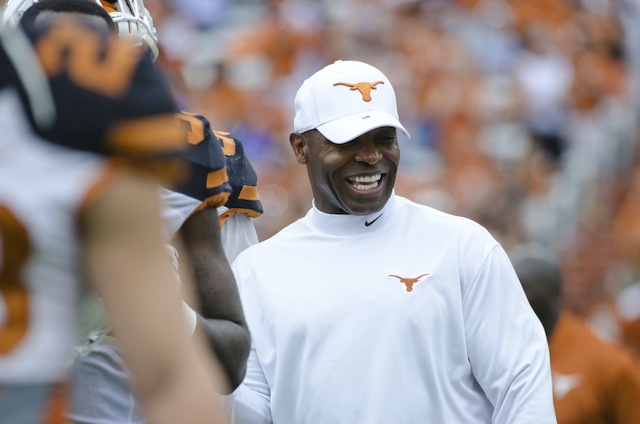 Charlie Strong is on the publicity tour after wrapping spring practice on Saturday.  (USATSI)