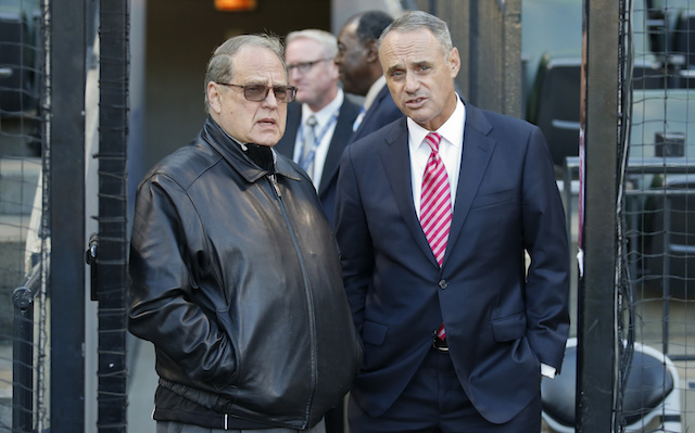 Commissioner Rob Manfred (left) recently visited Jerry Reinsdorf and the White Sox and talked expansion.