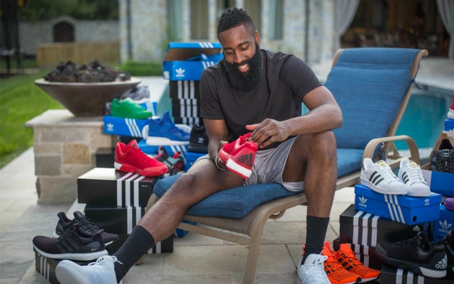 WATCH: James Harden officially joins Adidas, gets truckload of shoes -  CBSSports.com