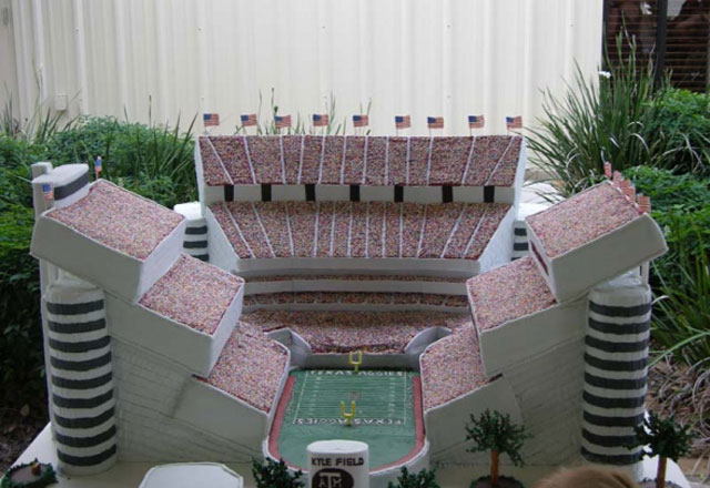 Maybe the best stadium wedding cake we've ever seen