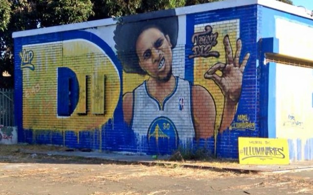 Steph Curry is in the streets of Oakland.